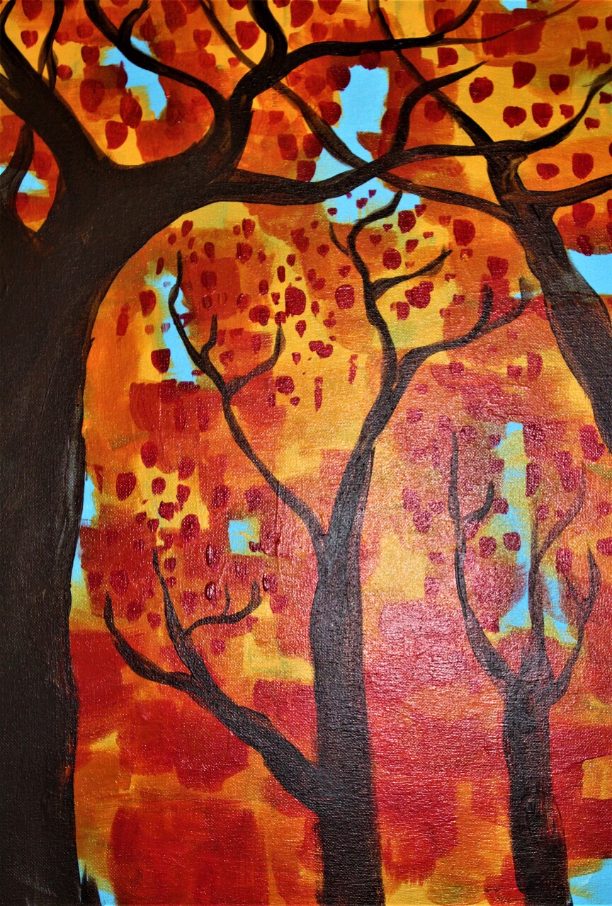 Fall Paint Kit - Fall Canopy Acrylic Painting Kit & Video Lesson, DIY Craft, Beginner Painting, Paint Party, Paint At Home